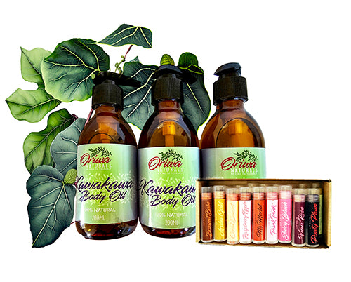 Kawakawa Body Oil and Lip Balm of your Choice - February Only.